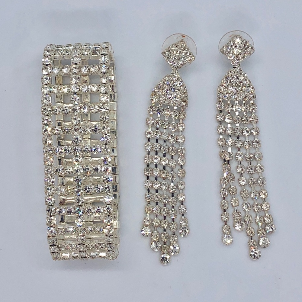 🔥❤️Set of formal earrings and bracelet